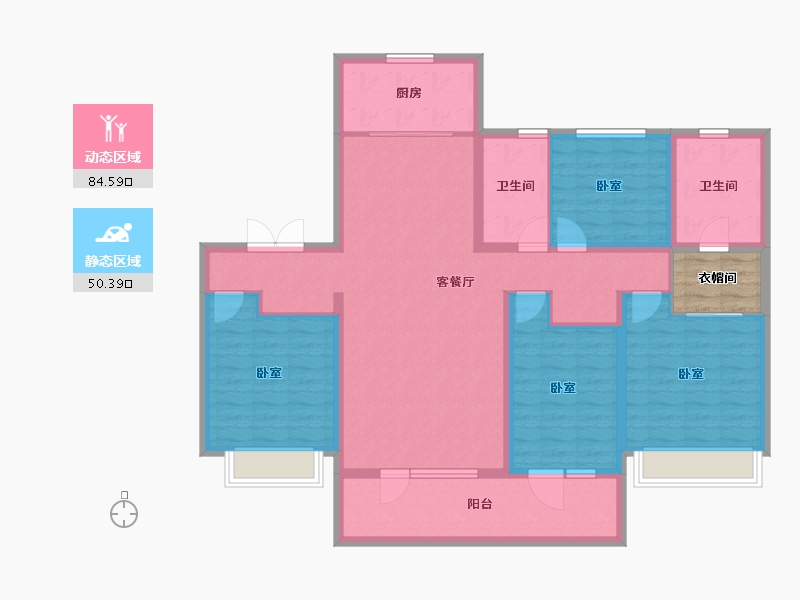 山东省-济南市-华润置地昆仑御-124.75-户型库-动静分区