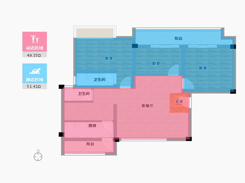 山东省-青岛市-平度龙宇上城-89.00-户型库-动静分区