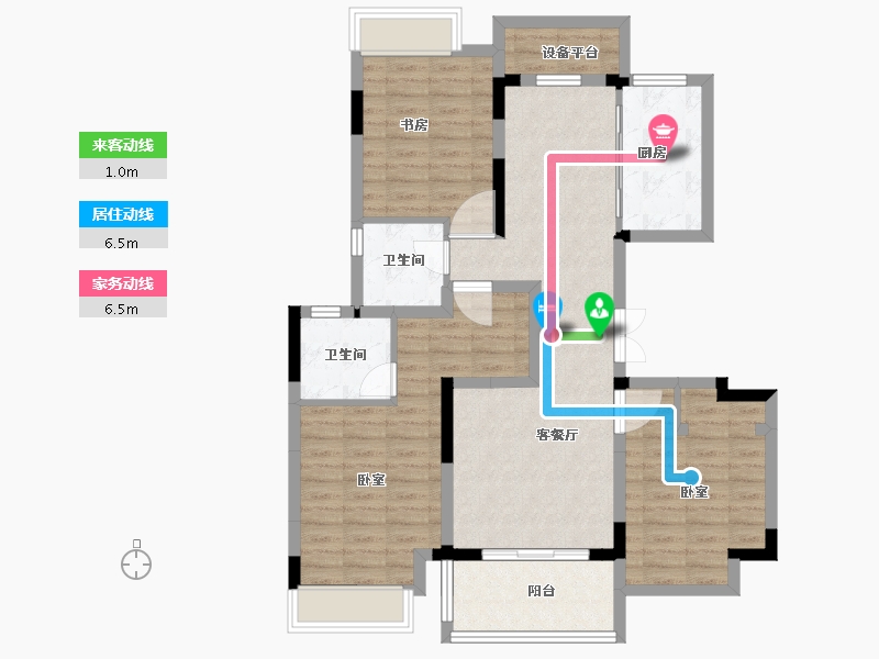 浙江省-绍兴市-红星天铂-96.00-户型库-动静线