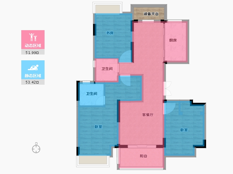 浙江省-绍兴市-红星天铂-96.00-户型库-动静分区