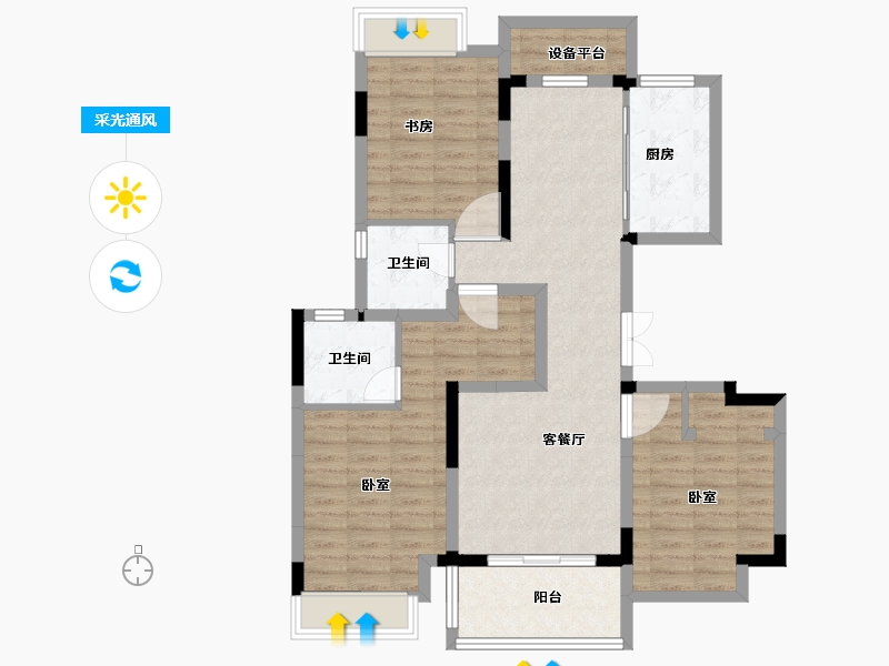 浙江省-绍兴市-红星天铂-96.00-户型库-采光通风