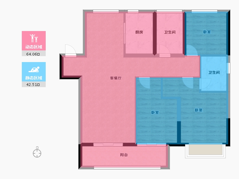 河南省-郑州市-建业天汇城-96.01-户型库-动静分区