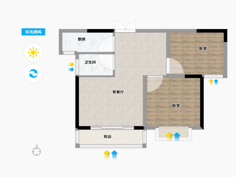 河南省-洛阳市-龙湾盛景-74.01-户型库-采光通风