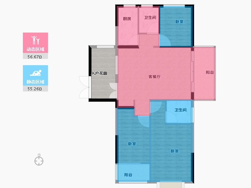 河南省-洛阳市-龙湾盛景-113.01-户型库-动静分区