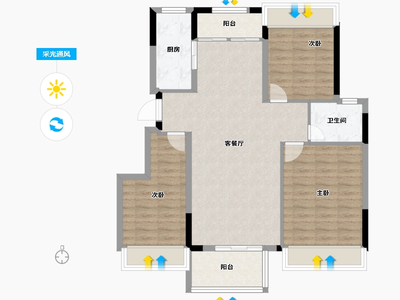 安徽省-宣城市-尚城江南府-87.00-户型库-采光通风