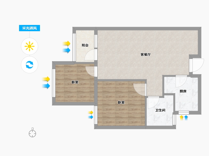 河南省-郑州市-富力建业尚悦居-62.00-户型库-采光通风