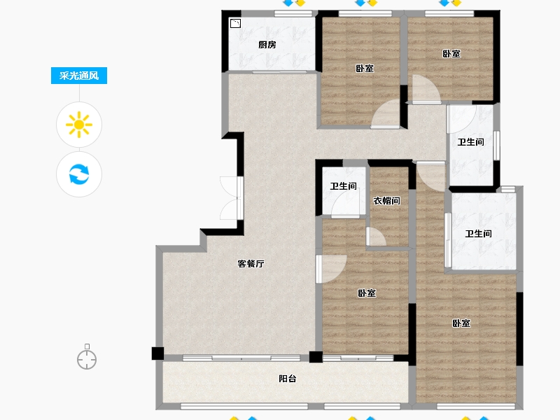 河南省-郑州市-河南卢森堡中心-144.00-户型库-采光通风