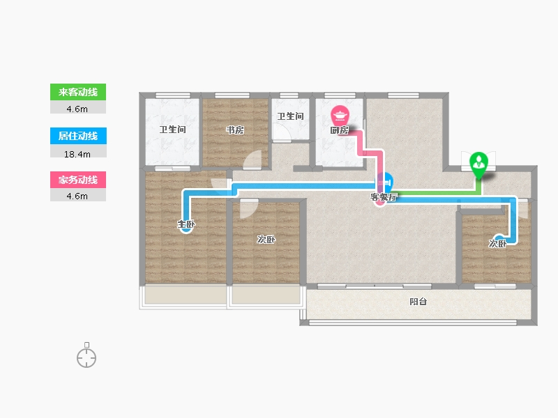 山东省-济南市-龙湖天璞-125.06-户型库-动静线