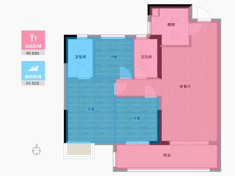 福建省-福州市-中发·海悦天澜-71.29-户型库-动静分区