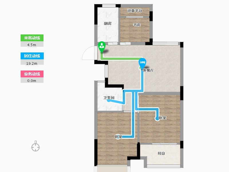 浙江省-绍兴市-大地西城美院-74.00-户型库-动静线