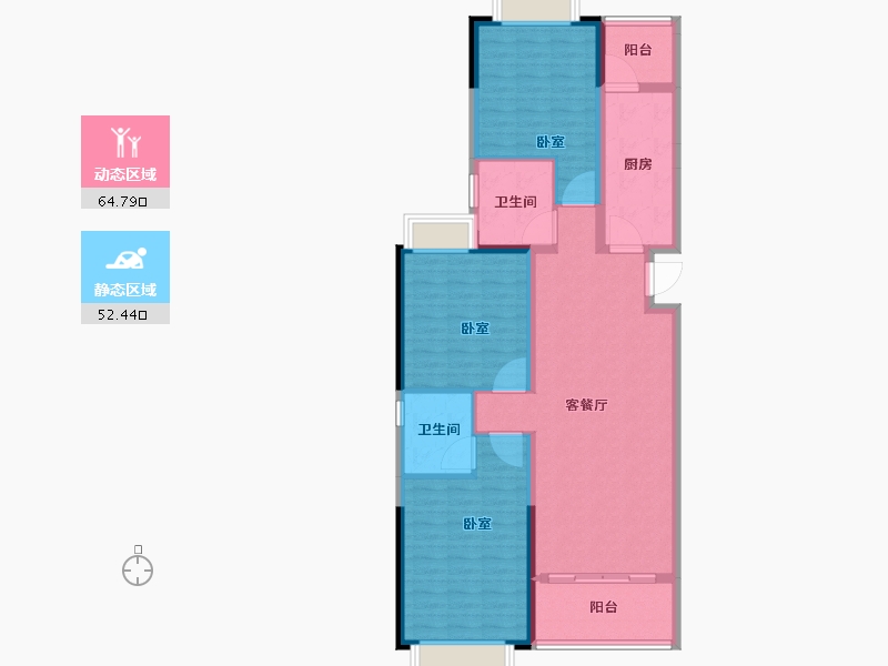 河南省-安阳市-林州恒大悦府-105.42-户型库-动静分区