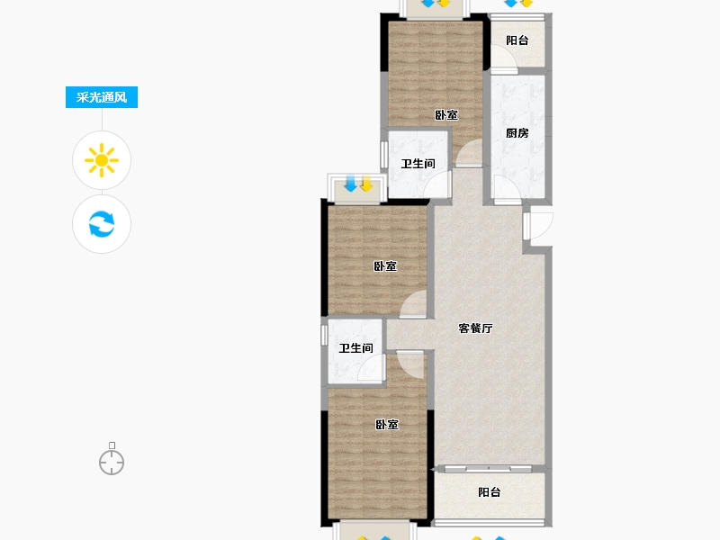 河南省-安阳市-林州恒大悦府-105.42-户型库-采光通风