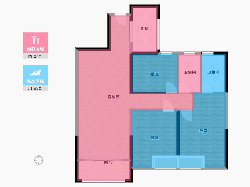 河南省-洛阳市-东展怡和园-105.42-户型库-动静分区