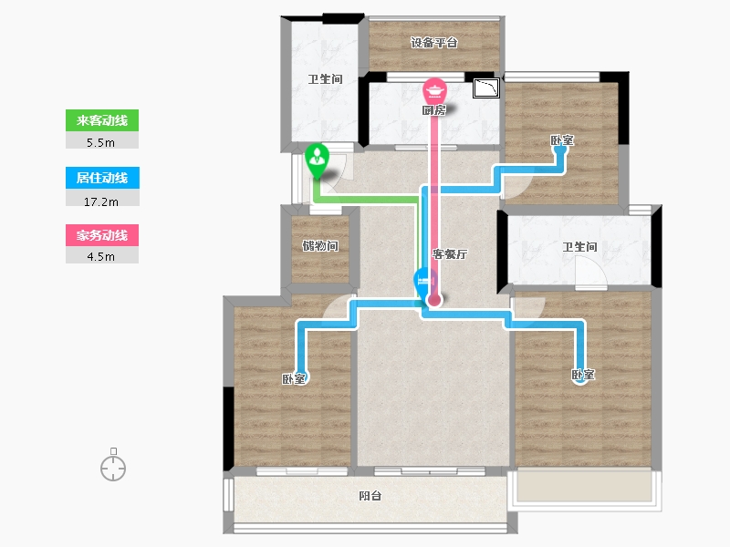 浙江省-绍兴市-大家湛景满园-93.85-户型库-动静线