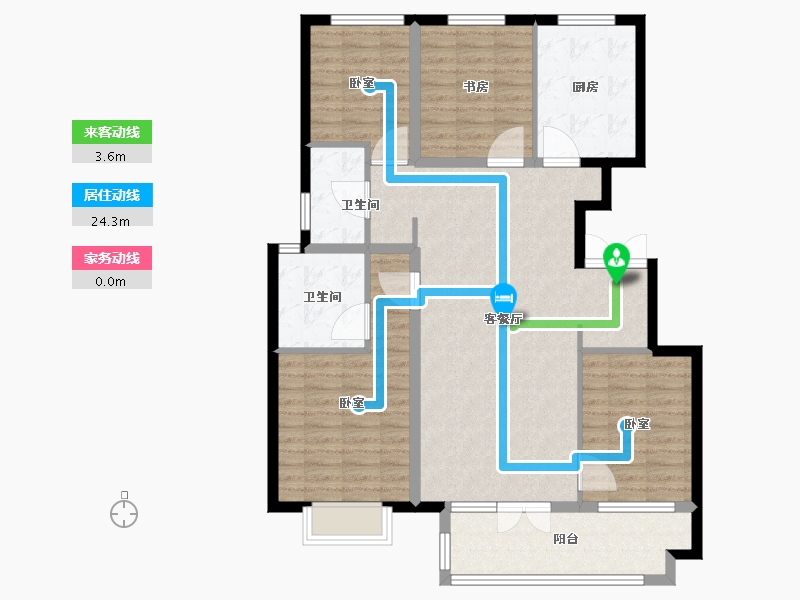 山东省-烟台市-鲁商公馆-111.01-户型库-动静线