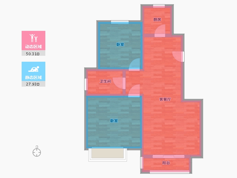 河南省-郑州市-忆江南度假区-69.70-户型库-动静分区