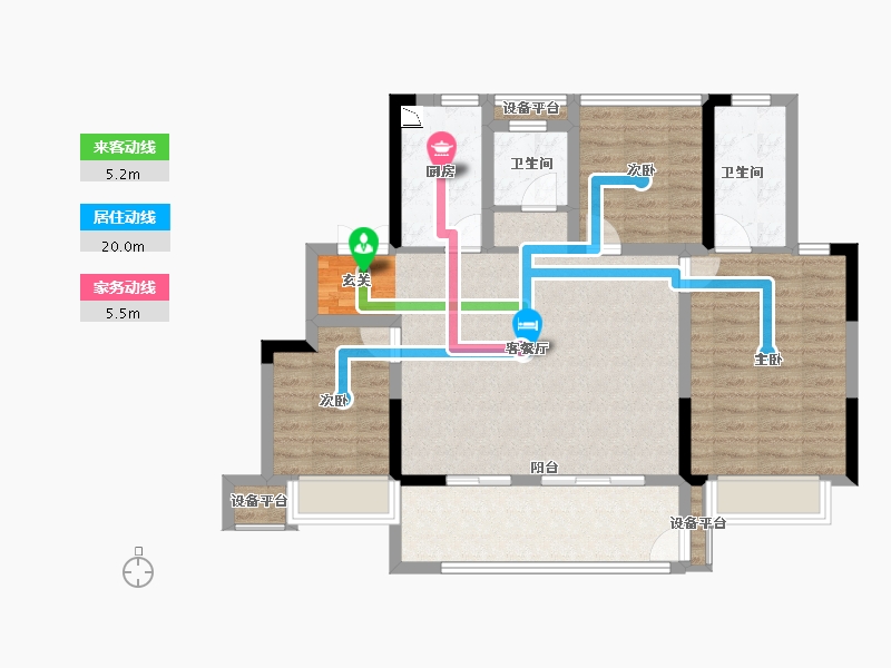 江苏省-常州市-港龙大发龙悦府-92.79-户型库-动静线