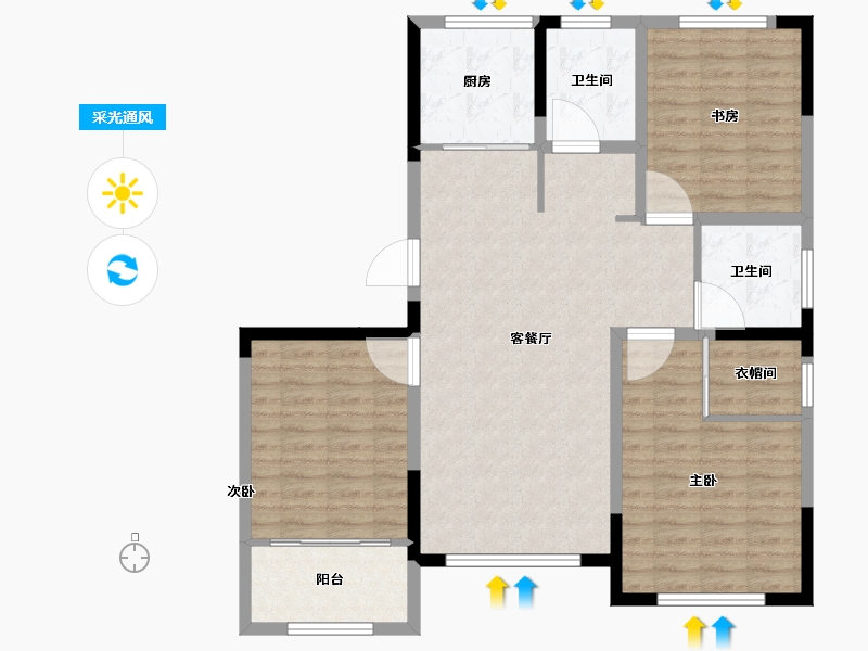 山东省-威海市-恒和家园-105.99-户型库-采光通风