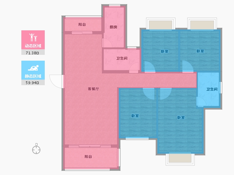 山东省-菏泽市-恒正·福门里-119.00-户型库-动静分区