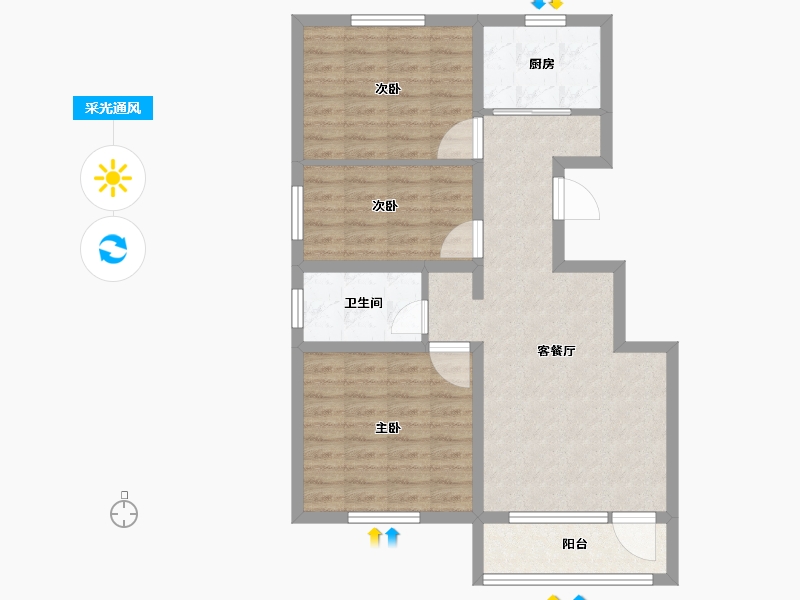 山东省-青岛市-智慧之城-77.00-户型库-采光通风