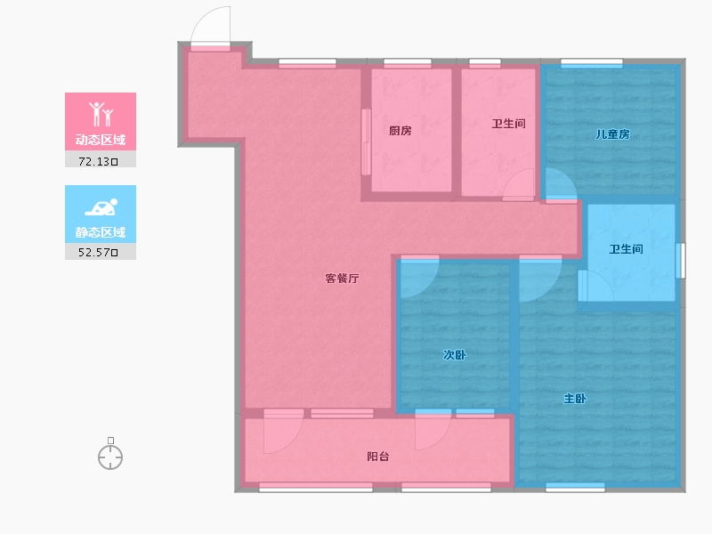 山东省-青岛市-青岛海洋活力区|融创中心·融耀-111.01-户型库-动静分区