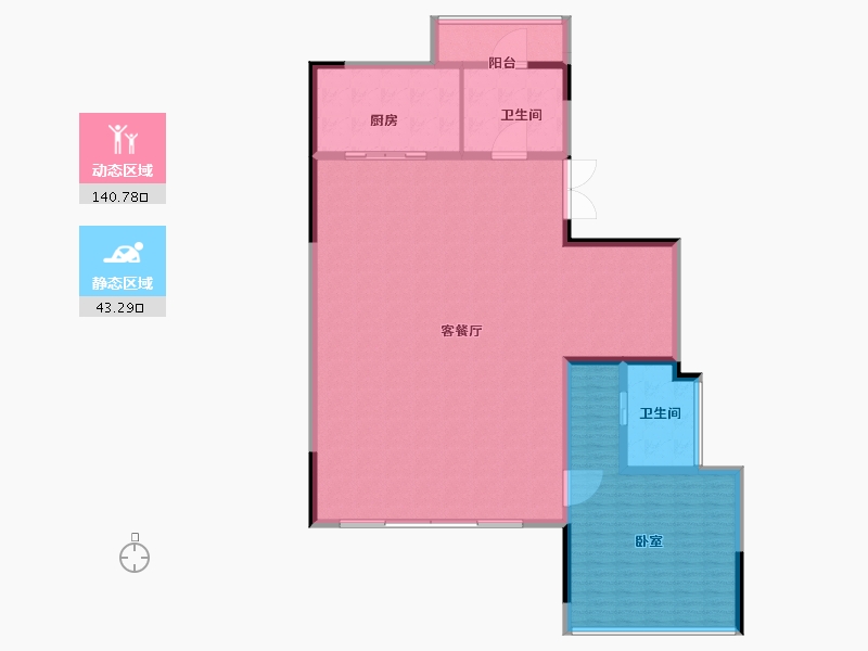 河南省-郑州市-鸿园MOON VILLA-173.00-户型库-动静分区