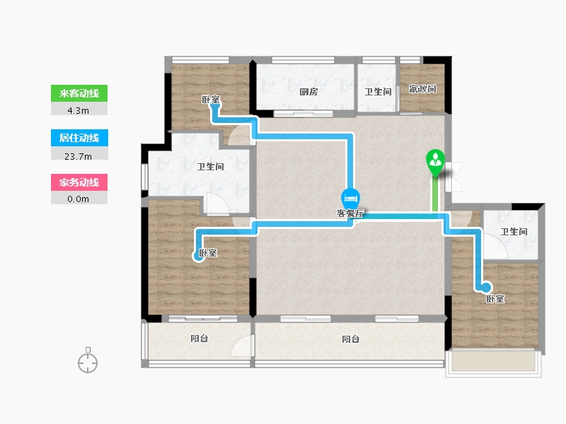 河南省-郑州市-鸿园MOON VILLA-128.01-户型库-动静线