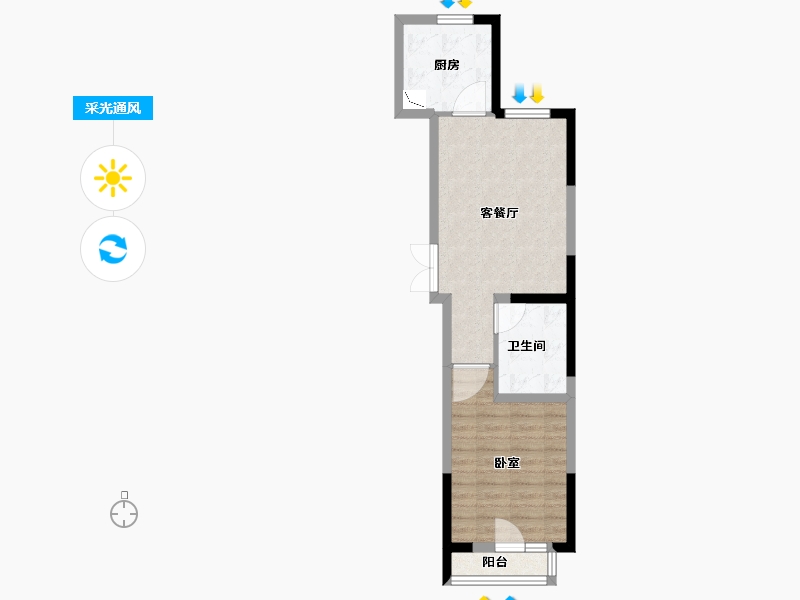 河南省-郑州市-郑地新港华苑-48.30-户型库-采光通风