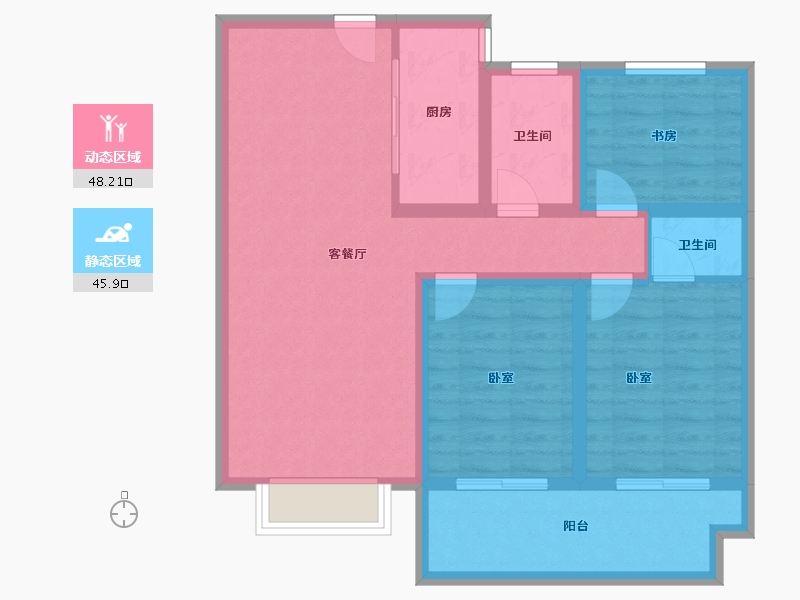 山东省-菏泽市-颐江南-83.62-户型库-动静分区