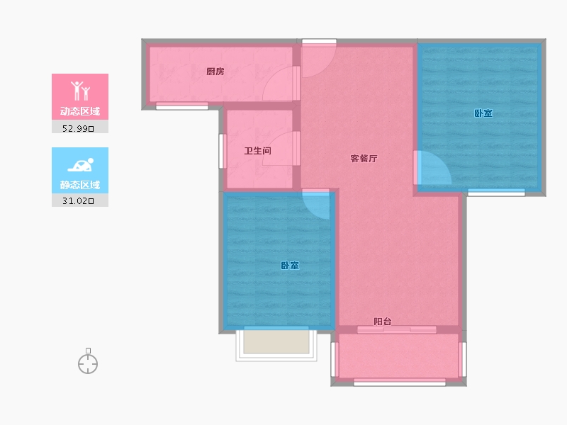 河南省-洛阳市-滨河御景苑-75.06-户型库-动静分区