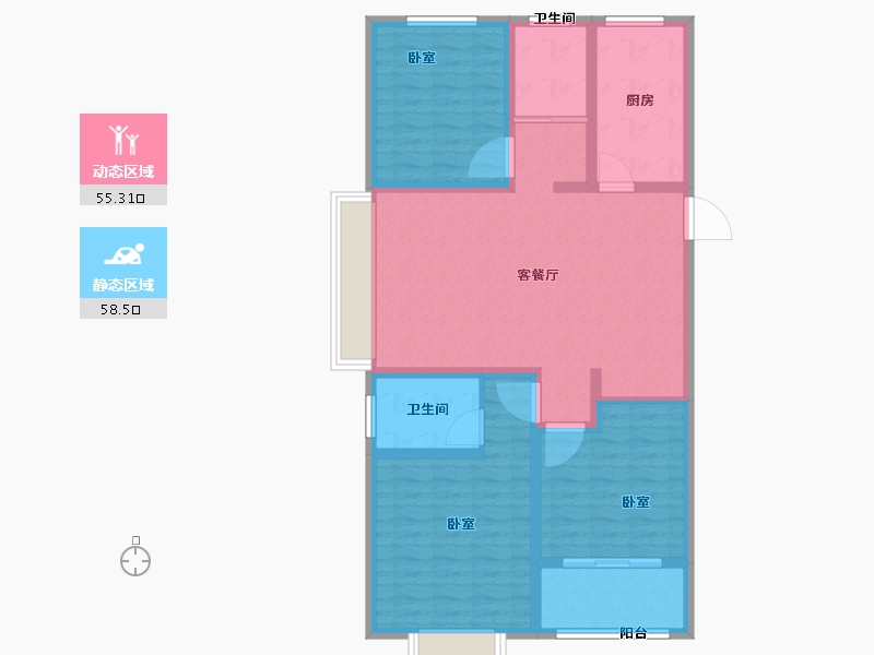 山东省-聊城市-锦绣翡翠城-101.99-户型库-动静分区