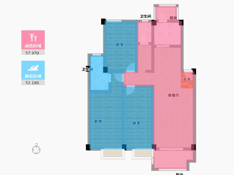 山东省-青岛市-平度龙宇上城-96.32-户型库-动静分区