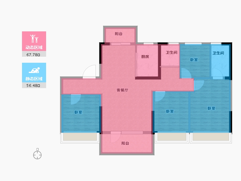 山东省-菏泽市-菏泽碧桂园天玺-112.01-户型库-动静分区