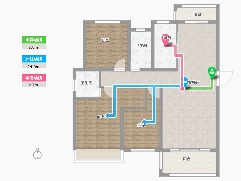 山东省-菏泽市-恒正·福门里-112.28-户型库-动静线