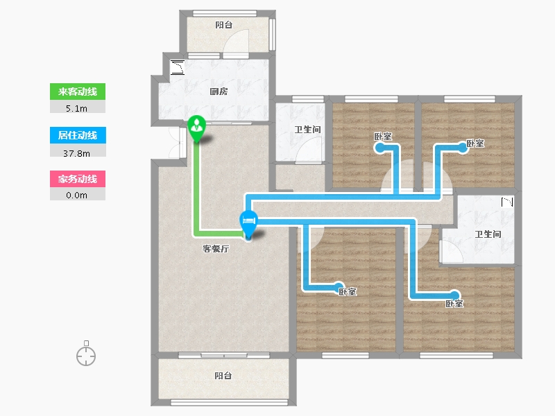 河南省-郑州市-名门翠园-129.65-户型库-动静线