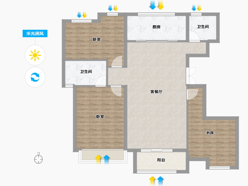 山东省-德州市-红烨・一品-109.00-户型库-采光通风