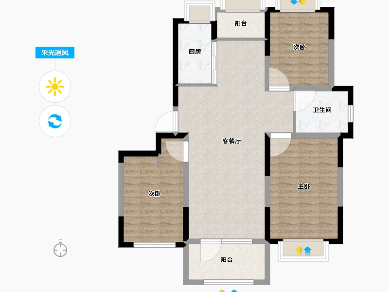 山东省-威海市-威高水韵康桥-96.00-户型库-采光通风