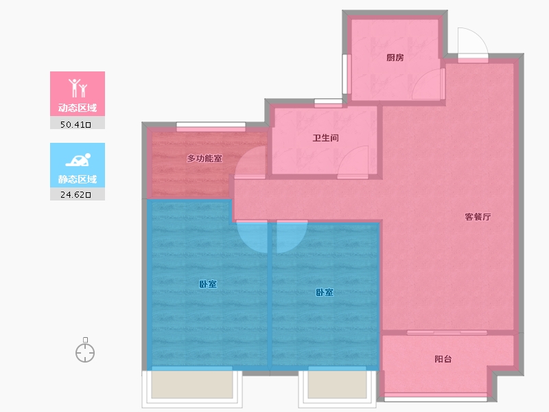 浙江省-嘉兴市-春风江南-67.99-户型库-动静分区