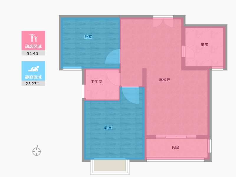 河南省-郑州市-国泰一品庄园-71.89-户型库-动静分区