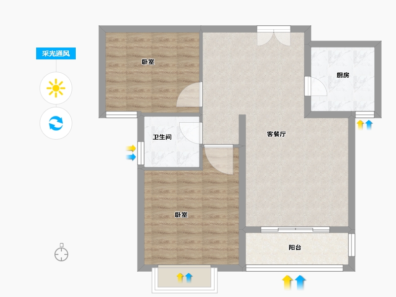 河南省-郑州市-国泰一品庄园-71.89-户型库-采光通风