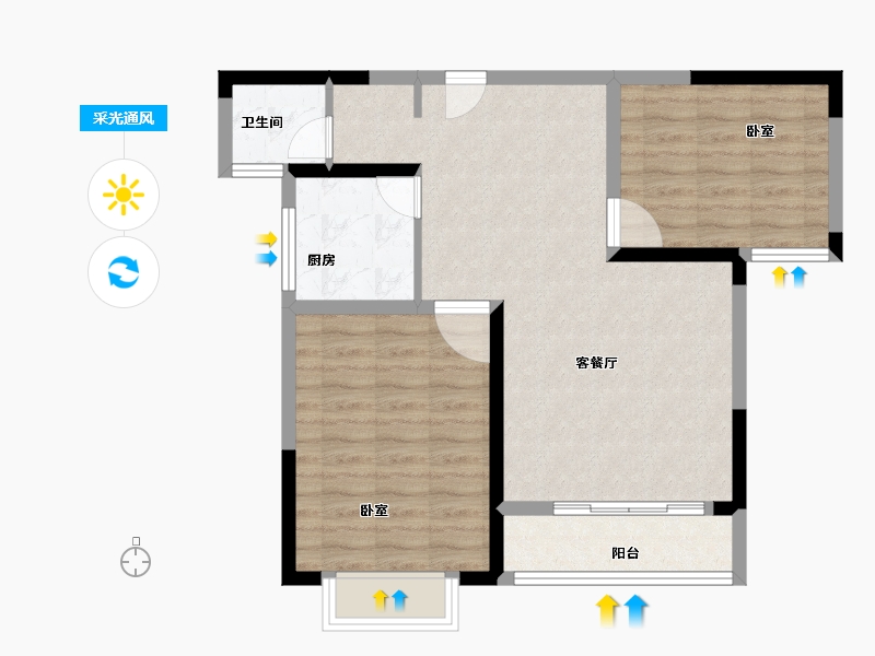 河南省-焦作市-安泰理想城-73.50-户型库-采光通风