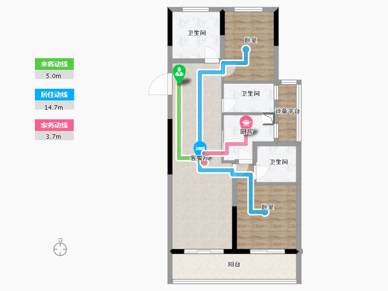 浙江省-绍兴市-武地融创滨湖湾-86.00-户型库-动静线