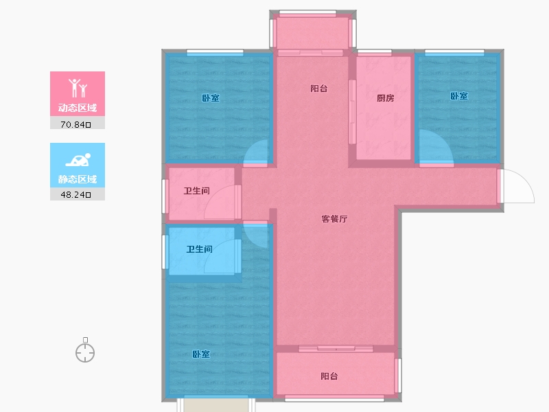 河南省-洛阳市-滨河御景苑-106.30-户型库-动静分区