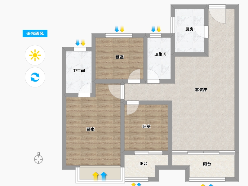 山东省-德州市-中骏雍景湾-81.00-户型库-采光通风