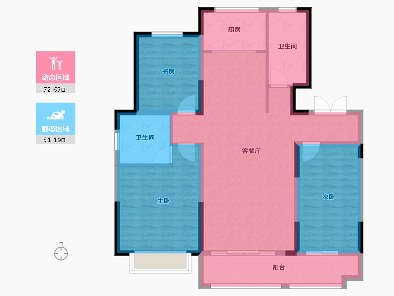 山东省-济南市-四建美林花园-112.00-户型库-动静分区