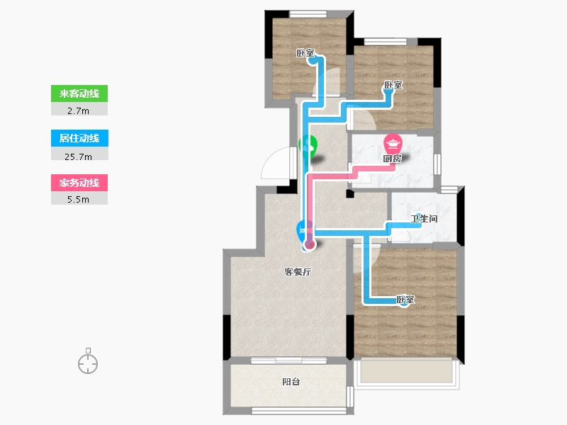 浙江省-嘉兴市-大发德商熙悦花苑-68.00-户型库-动静线