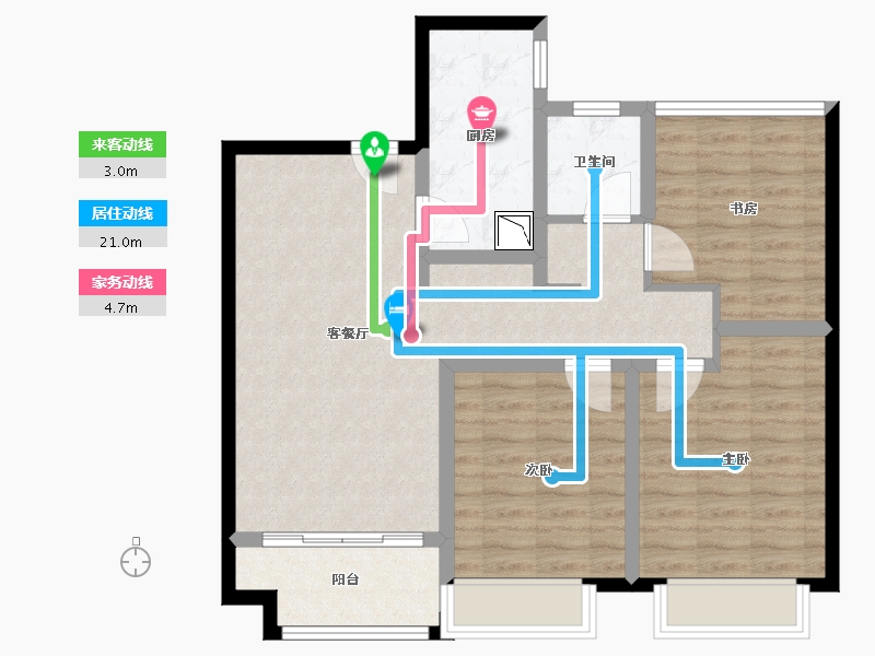 山东省-济南市-齐河新城悦隽-84.00-户型库-动静线