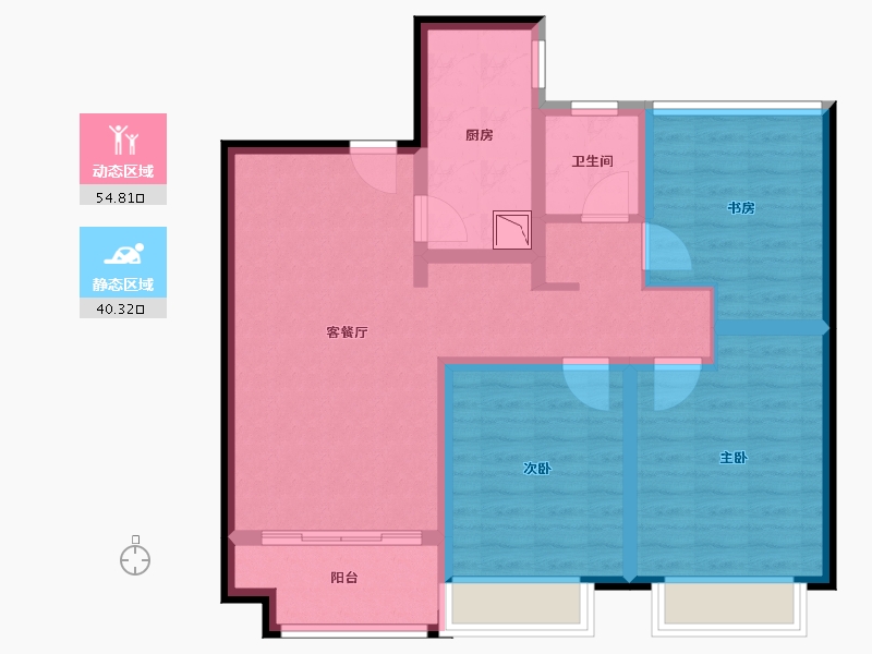 山东省-济南市-齐河新城悦隽-84.00-户型库-动静分区