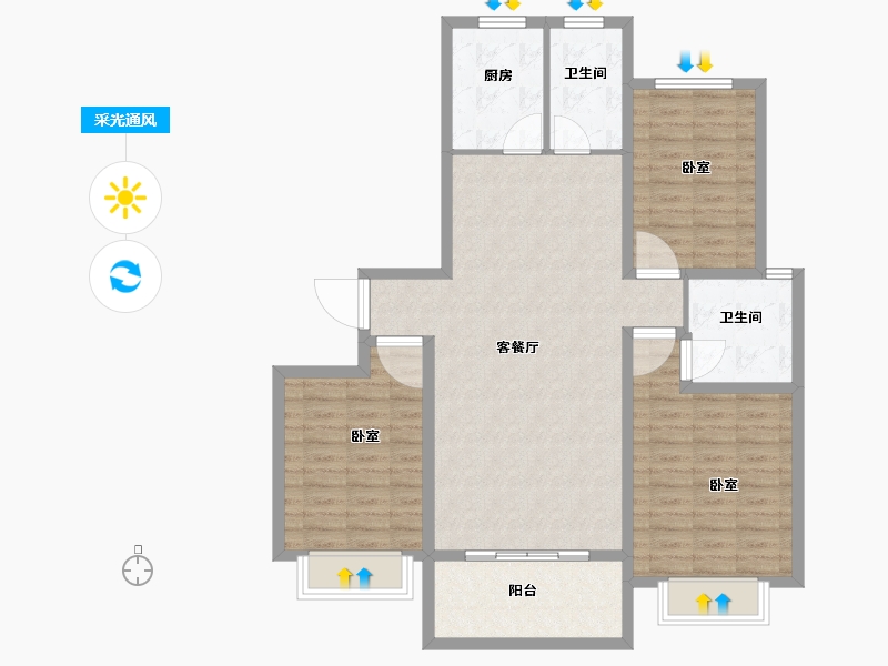 山东省-菏泽市-颐江南-102.27-户型库-采光通风