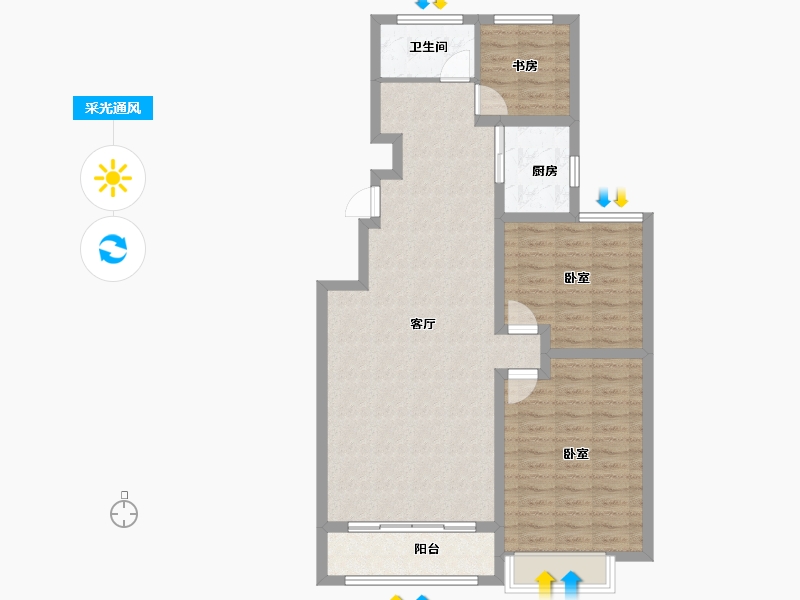 山东省-日照市-裕升大唐华府-92.37-户型库-采光通风